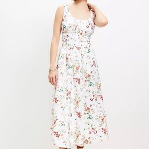 LOFT Floral Print Cotton Maxi Dress